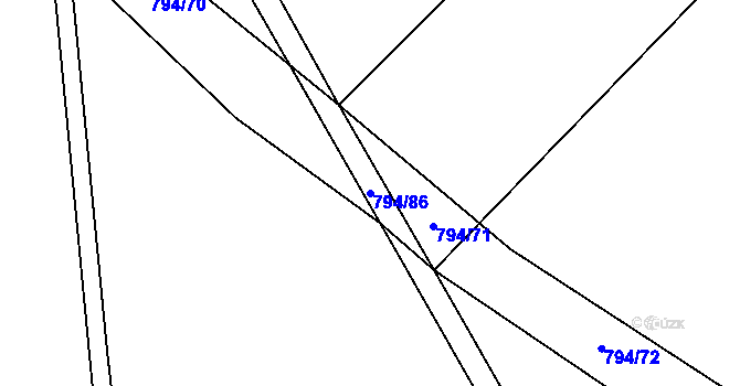 Parcela st. 794/86 v KÚ Vinaře, Katastrální mapa