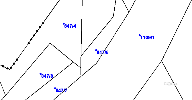 Parcela st. 847/6 v KÚ Vinaře, Katastrální mapa