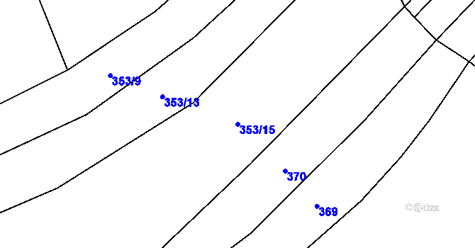 Parcela st. 353/15 v KÚ Vinaře, Katastrální mapa