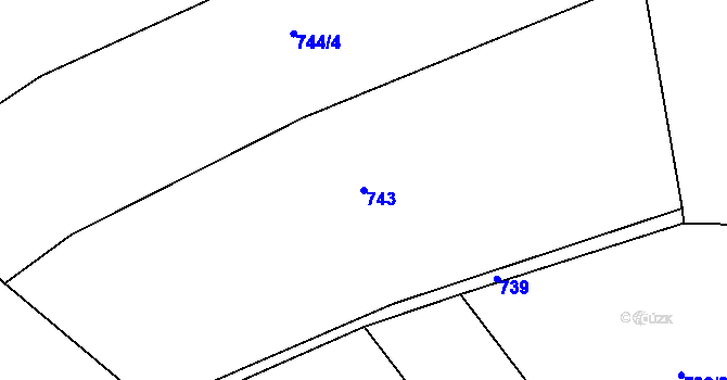 Parcela st. 743 v KÚ Vinaře, Katastrální mapa