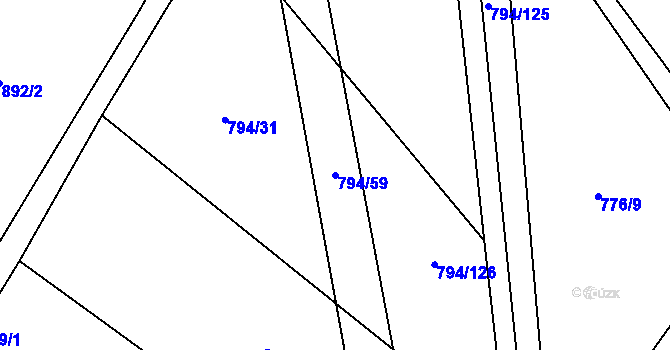 Parcela st. 794/59 v KÚ Vinaře, Katastrální mapa