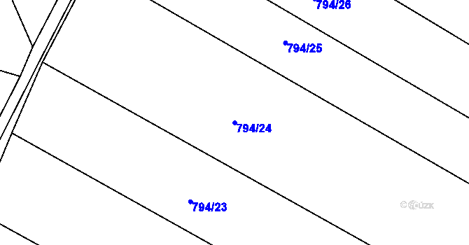 Parcela st. 794/24 v KÚ Vinaře, Katastrální mapa