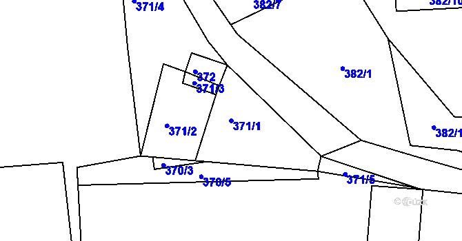 Parcela st. 371/1 v KÚ Vinaře u Kadaně, Katastrální mapa