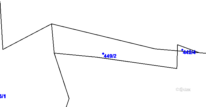 Parcela st. 449/2 v KÚ Vinaře u Kadaně, Katastrální mapa