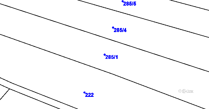 Parcela st. 285/1 v KÚ Vinařice u Suchomast, Katastrální mapa