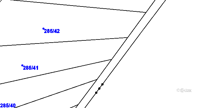 Parcela st. 285/3 v KÚ Vinařice u Suchomast, Katastrální mapa