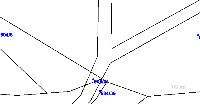 Parcela st. 604/2 v KÚ Vinařice u Suchomast, Katastrální mapa