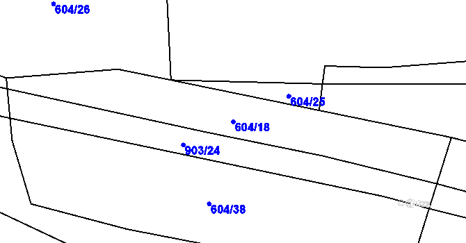 Parcela st. 604/18 v KÚ Vinařice u Suchomast, Katastrální mapa