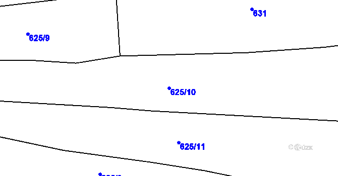 Parcela st. 625/10 v KÚ Vinařice u Suchomast, Katastrální mapa
