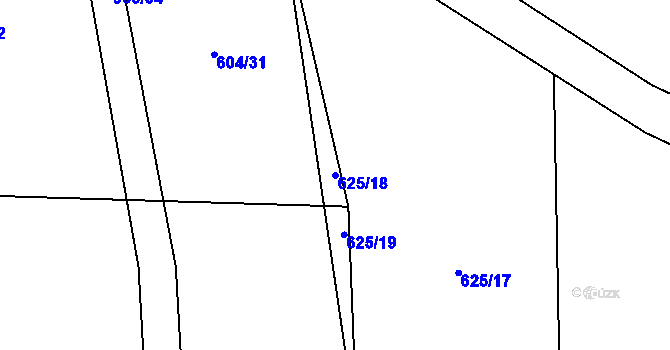 Parcela st. 625/18 v KÚ Vinařice u Suchomast, Katastrální mapa