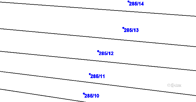 Parcela st. 285/12 v KÚ Vinařice u Suchomast, Katastrální mapa