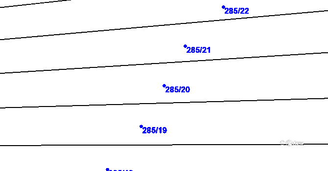 Parcela st. 285/20 v KÚ Vinařice u Suchomast, Katastrální mapa