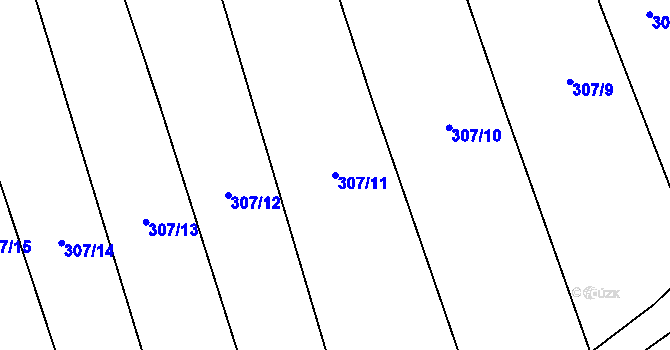 Parcela st. 307/11 v KÚ Vinařice u Suchomast, Katastrální mapa
