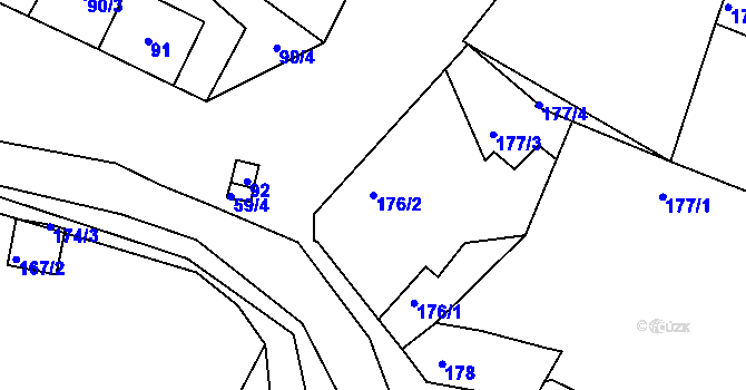 Parcela st. 176/2 v KÚ Vinařice u Kladna, Katastrální mapa