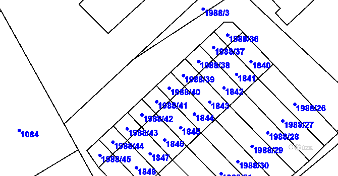 Parcela st. 1988/40 v KÚ Vinařice u Kladna, Katastrální mapa