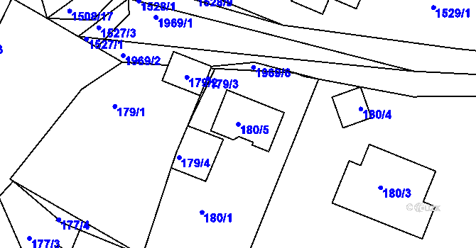 Parcela st. 180/5 v KÚ Vinařice u Kladna, Katastrální mapa