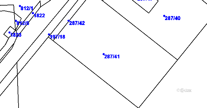 Parcela st. 287/41 v KÚ Vinařice u Kladna, Katastrální mapa