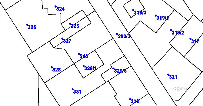 Parcela st. 329/4 v KÚ Vinařice u Kladna, Katastrální mapa