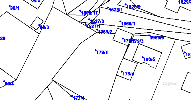 Parcela st. 179/1 v KÚ Vinařice u Kladna, Katastrální mapa
