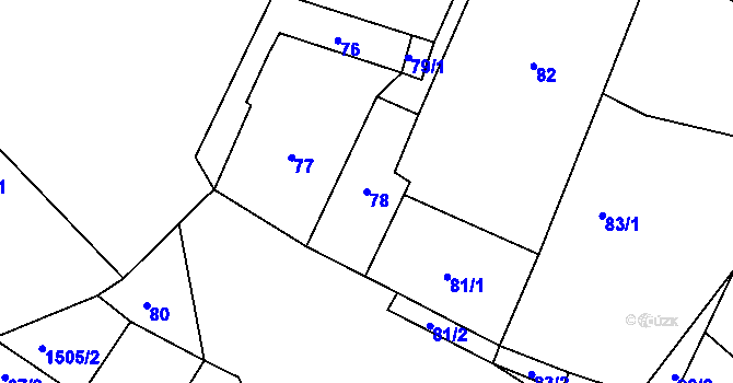 Parcela st. 78 v KÚ Vinařice u Kladna, Katastrální mapa