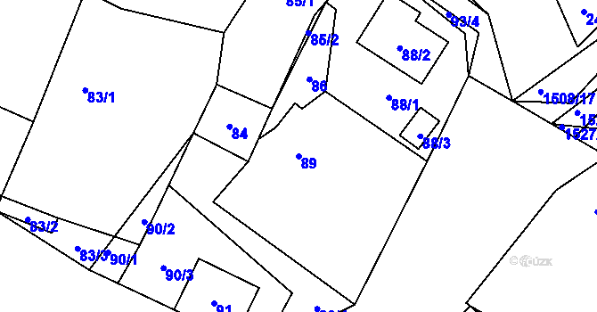 Parcela st. 89 v KÚ Vinařice u Kladna, Katastrální mapa
