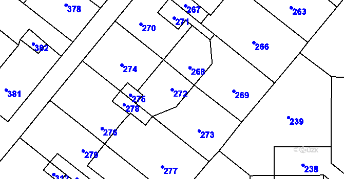 Parcela st. 272 v KÚ Vinařice u Kladna, Katastrální mapa