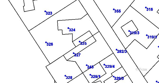 Parcela st. 325 v KÚ Vinařice u Kladna, Katastrální mapa