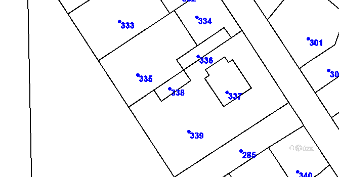 Parcela st. 338 v KÚ Vinařice u Kladna, Katastrální mapa