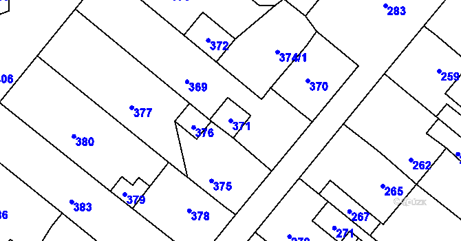 Parcela st. 371 v KÚ Vinařice u Kladna, Katastrální mapa