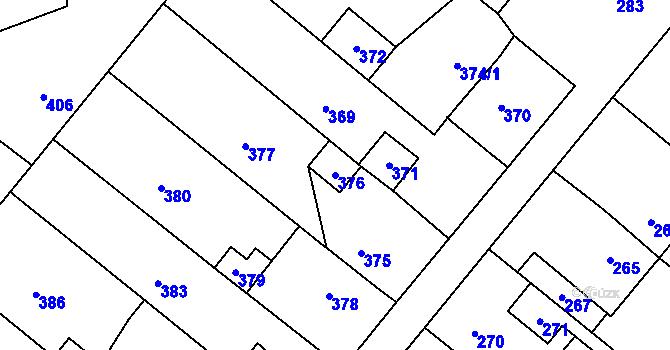 Parcela st. 376 v KÚ Vinařice u Kladna, Katastrální mapa