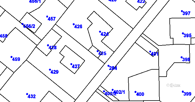 Parcela st. 425 v KÚ Vinařice u Kladna, Katastrální mapa
