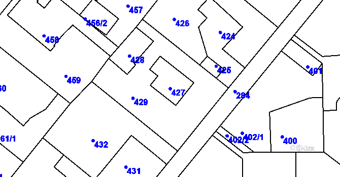 Parcela st. 427 v KÚ Vinařice u Kladna, Katastrální mapa