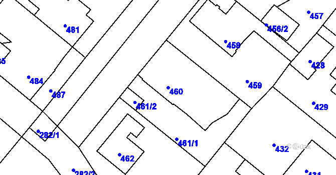 Parcela st. 460 v KÚ Vinařice u Kladna, Katastrální mapa