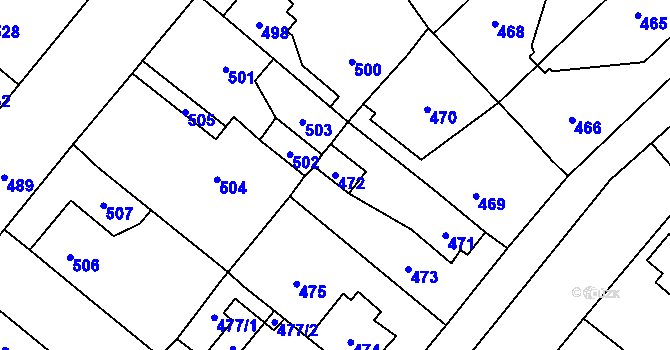 Parcela st. 472 v KÚ Vinařice u Kladna, Katastrální mapa