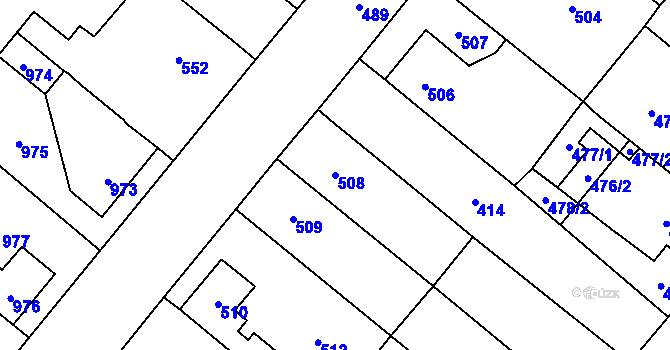 Parcela st. 508 v KÚ Vinařice u Kladna, Katastrální mapa