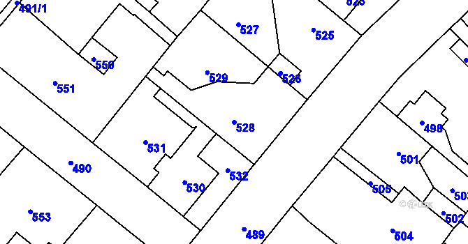 Parcela st. 528 v KÚ Vinařice u Kladna, Katastrální mapa
