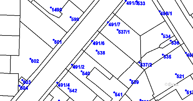 Parcela st. 538 v KÚ Vinařice u Kladna, Katastrální mapa