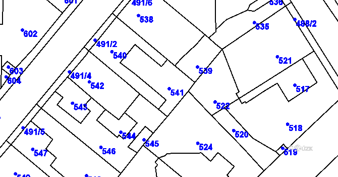 Parcela st. 541 v KÚ Vinařice u Kladna, Katastrální mapa