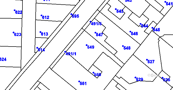 Parcela st. 549 v KÚ Vinařice u Kladna, Katastrální mapa