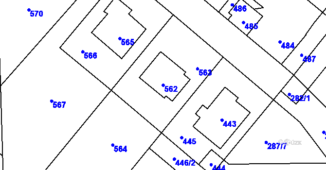 Parcela st. 562 v KÚ Vinařice u Kladna, Katastrální mapa