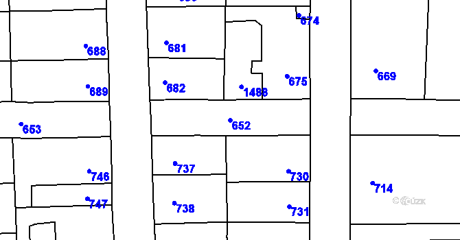 Parcela st. 652 v KÚ Vinařice u Kladna, Katastrální mapa
