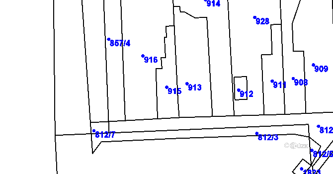 Parcela st. 915 v KÚ Vinařice u Kladna, Katastrální mapa