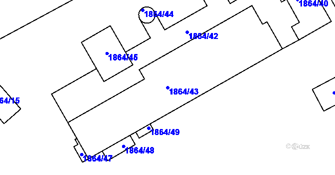 Parcela st. 1864/43 v KÚ Vinařice u Kladna, Katastrální mapa