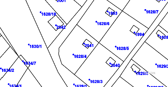 Parcela st. 2041 v KÚ Vinařice u Kladna, Katastrální mapa