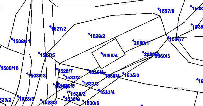 Parcela st. 2060/4 v KÚ Vinařice u Kladna, Katastrální mapa