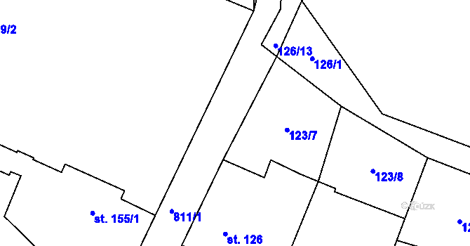 Parcela st. 123/11 v KÚ Vinařice u Dobrovice, Katastrální mapa