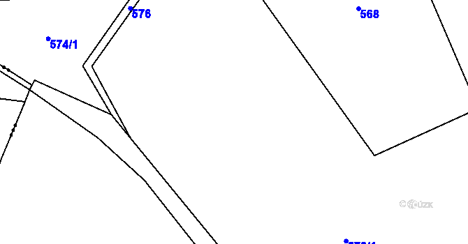 Parcela st. 543/32 v KÚ Vinařice u Dobrovice, Katastrální mapa