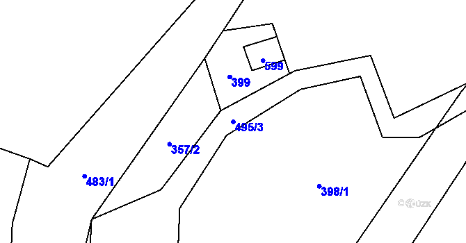 Parcela st. 495/3 v KÚ Divice, Katastrální mapa