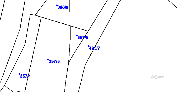 Parcela st. 495/7 v KÚ Divice, Katastrální mapa