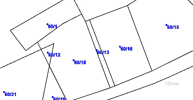 Parcela st. 60/13 v KÚ Divice, Katastrální mapa